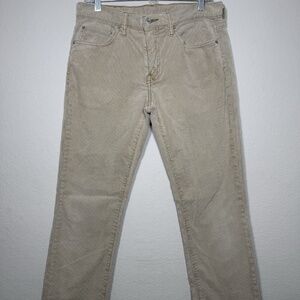 Levi 511 Khaki Slim Fit Corduroy Mid Rise Pants Timberwolf Men Size 32 32